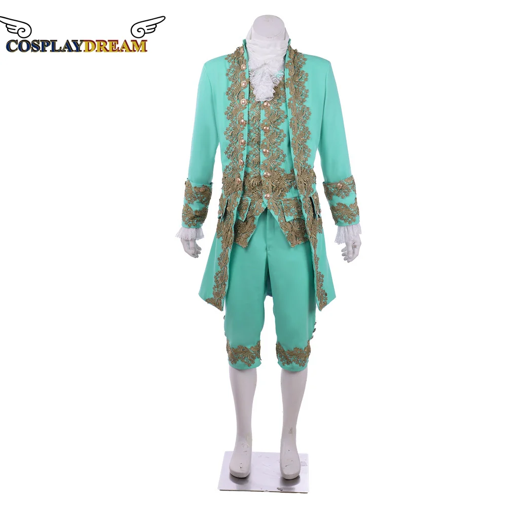 

18th Century Historical Tuxedo Retro Victorian Men's Regency Outfit Tailcoat Rococo Medieval Green Uniform Colonial Military Cos