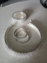 Pulsera elástica con diamantes de imitación de cristal para mujer, brazalete de oro ostentoso, joyería nupcial para boda, 4/5/8 filas