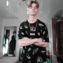 Camiseta de una sola carretera para hombre, Camisa de algodón con estampado completo de Anime, Hip-Hop, ropa informal japonesa, Harajuku, 2021