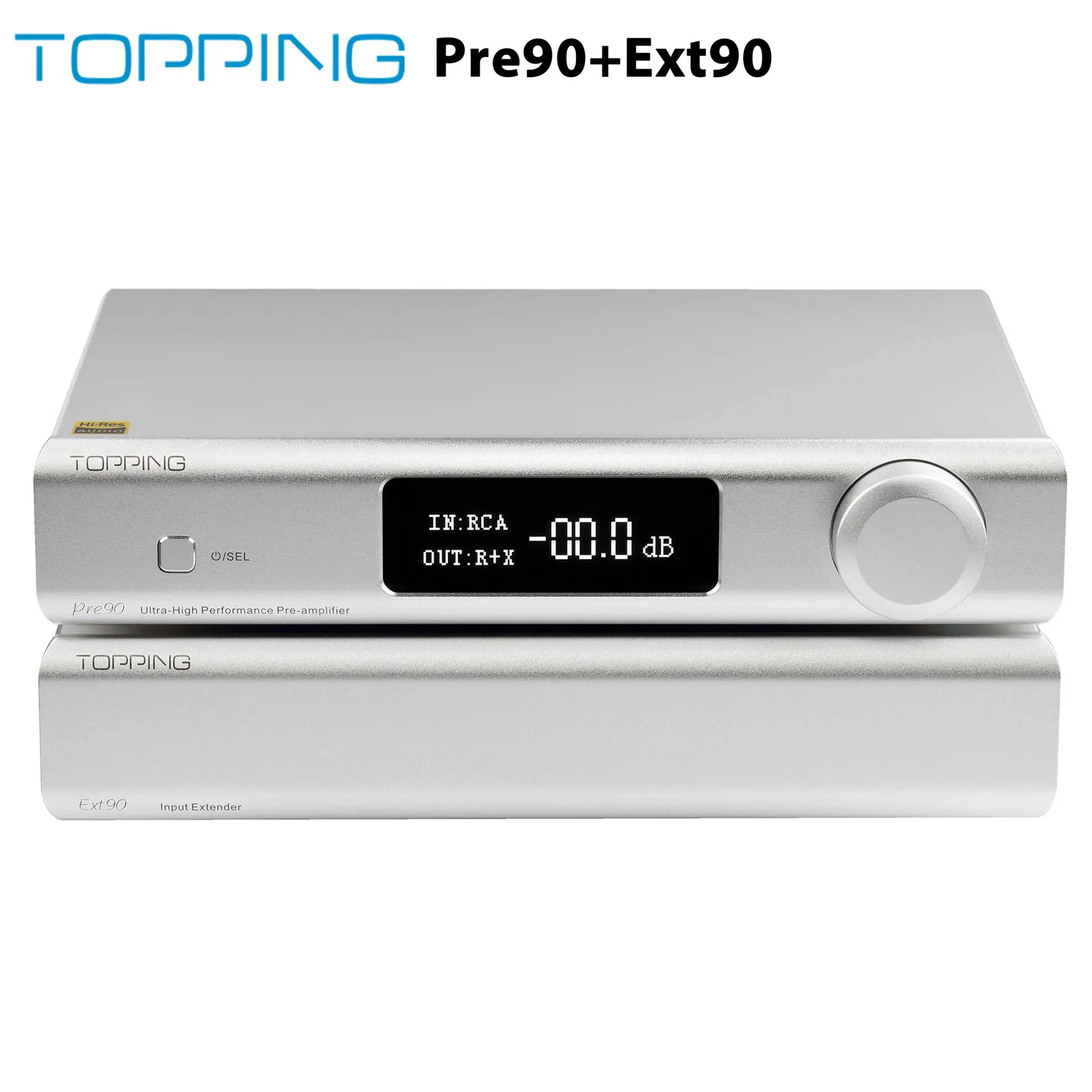Topping Pre90 プリアンプ & Ext90 入力拡張器 インプットエクステンダー ハイレゾ オーディオ NFCA 低ノイズ XLR RCA 入力 出力 トッピング TOPPING Pre90 Preamplifier \u0026 Ext90 Input Extender Hi-Res Audio