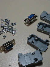 Juego de 2 conectores de puerto Serial RS232, carcasa de Enchufe macho hembra DB9, Conector de clavija de plástico de 9 pines, adaptador de toma COM, nuevo