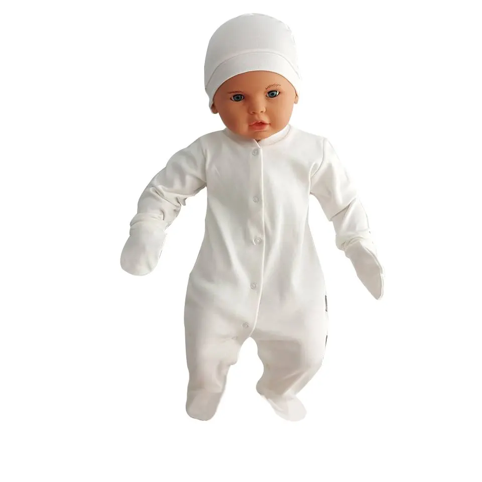 

Simple Cream Dented Gloved Jumpsuit Baby Team