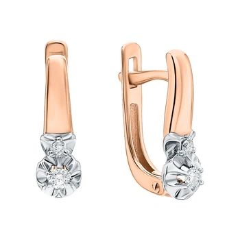 

Gold earrings with diamonds sunlight sample 585