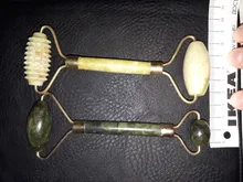 Rodillo masajeador Facial de piedra de Jade, masajeador Natural para cara, ojo, cuello, Guasha raspador, herramientas adelgazantes de belleza