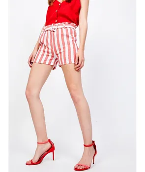 

SHORT A STRIPES RED WITH BELT woman pants women shorts woman pants stampings pants women fashion shorts