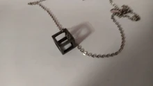 Punk Hollow Cube Pendient Necklaces for Men Women Unisex Stainless Steel Square Charm