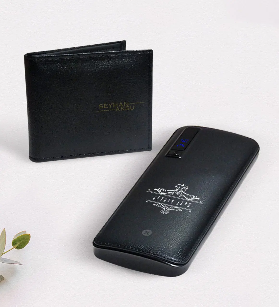 Personalized Is Black Wallet and 12.000 Mah Powerbank Gift Seti-8 | Мобильные телефоны и аксессуары