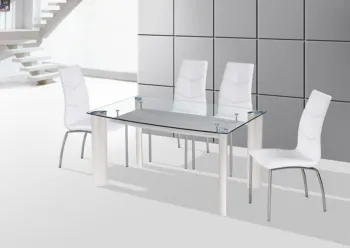 

CONJUNTO COMEDOR BOUNTY 130*80*75 CRISTAL TRANSPARENTE