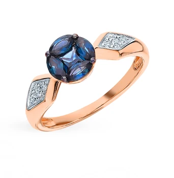 

Gold ring with sapphires and diamonds sunlight sample 585