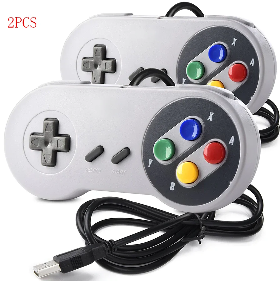 

2 Packs Usb Snes Retro For Gamepad Controller Games Usb Controller For Snes Super Nintendo Games Retro Classic Gamepad Cheap