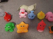 Bathing-Toy Float Swimming-Water-Toys Squeeze Animals Soft-Rubber Colorful Baby Sound-Squeaky