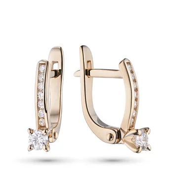 

Earrings made of red gold with diamonds supplier