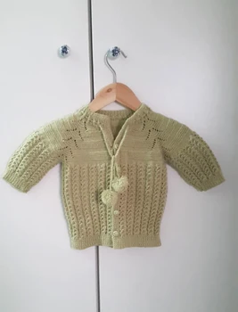 

Pafuli El Örgüsü Sarmaşık Bebek/Çocuk Hırkası (0-1 yaş)