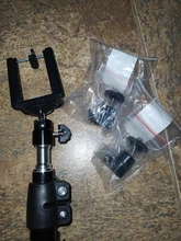 Cabezal de bola para trípode de cámara, soporte de trípode de Flash de luz LED, soporte de montaje, Adaptador de zapata 1/4, 1 ud.