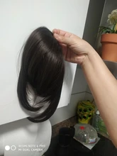 AILIADE-flequillo de pelo negro y marrón, extensiones de flequillo falso, flequillo sintético Natural, pieza de cabello