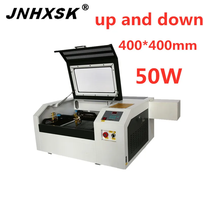 

JNHXSK 400*400mm 50w cnc laser engraver machine CO2 paper wood glass rotary axis desktop mini machine