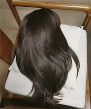 EASIHAIR-Peluca de BoBo marrón oscuro con flequillo, sintética, ondulada, de capa media, para mujeres negras, Cosplay, fiesta, resistente al calor, Natural