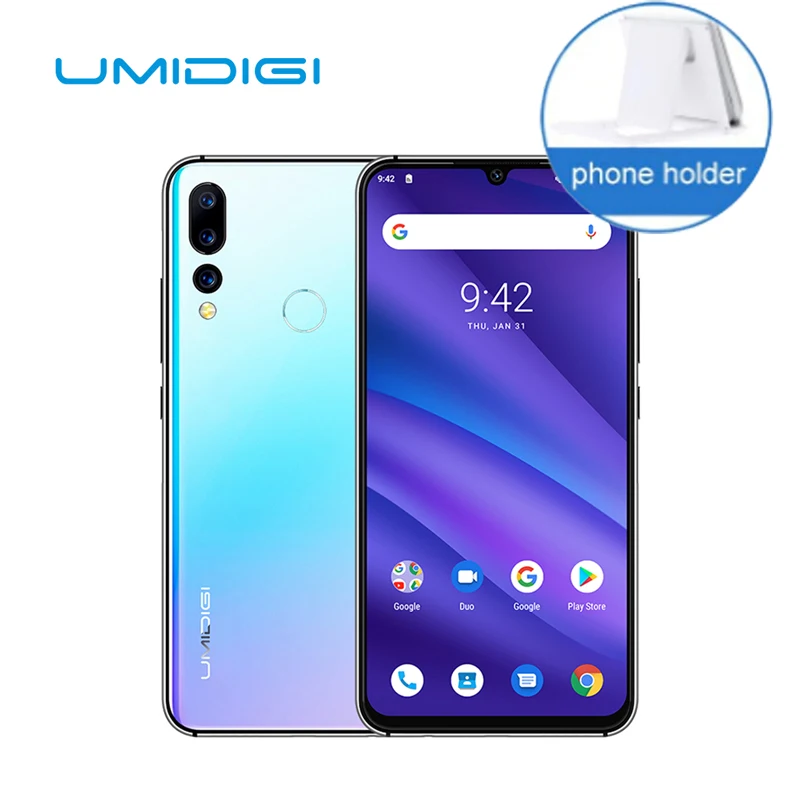 UMIDIGI A5 Pro 6," FHD+ 16 МП Тройная камера Android 9,0 Helio P23 Octa-core 4150 мАч Global LTE 4G отпечаток пальца смартфон - Цвет: Add phone holder