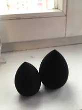 Aplicador de maquillaje negro, esponja supersuave, licuadora de polvo, base suave, contorno, difuminado