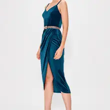 Trendyol бензиновое бархатное платье TPRAW19FZ0217