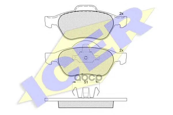 181431_колодки Дисковые Передние! Renault Laguna Ii 1.6i/1.8i/1.9dci 01 Диск 15" Icer 181431 Icer арт. 181431