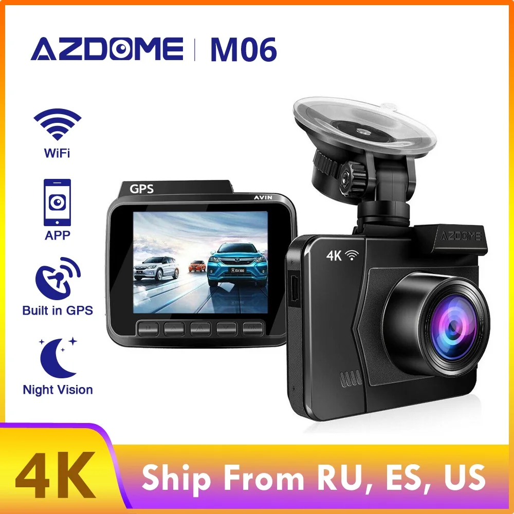 Видеорегистратор AZDOME M06 4K/2880*2160P Wi Fi два объектива|Видеорегистраторы| |