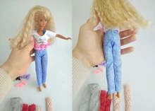 Shirt Blouse Barbie-Doll-Accessories Fashion Outfit Bottom-Pants Vest Cloth for Casual-Wear