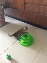 3 Levels Pet Cat Toy Tower Tracks Disc Interacitve Cat Toys Ball Training Amusement Plate