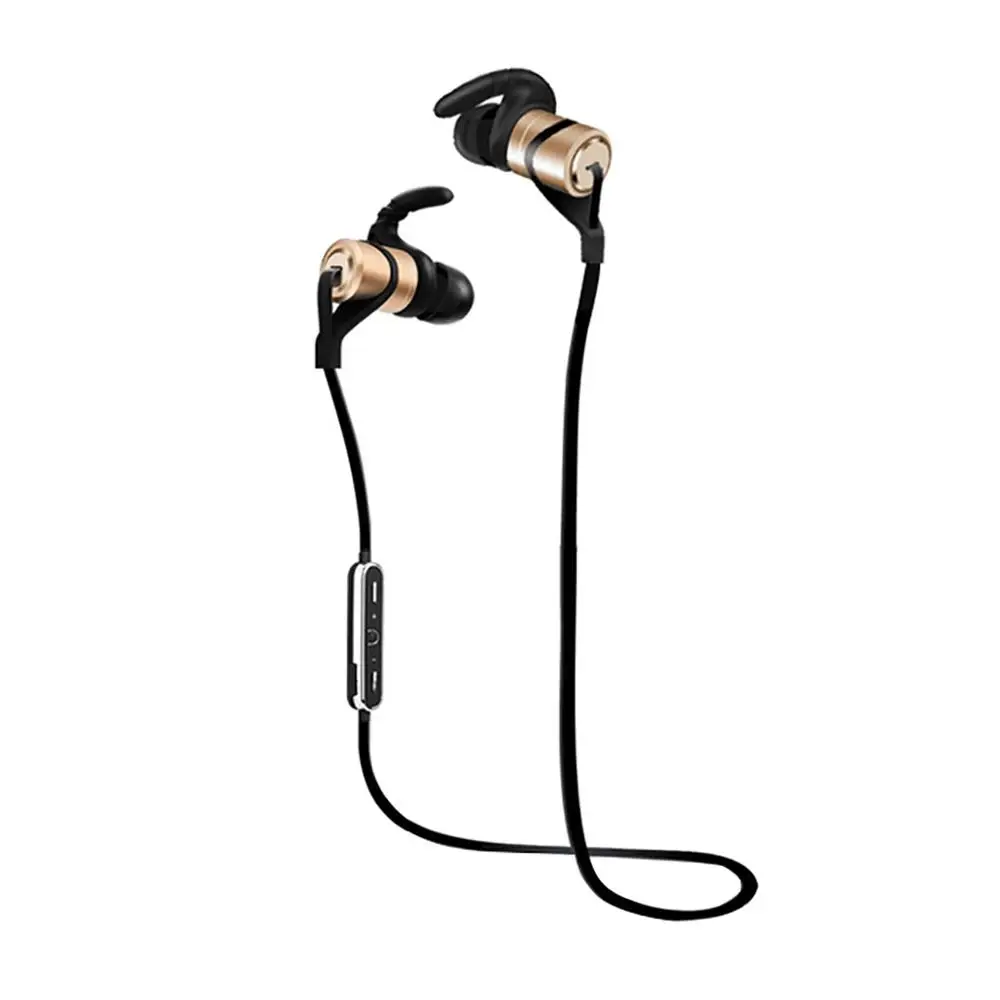 KPHRTEK 50 шт. D9 Bluetooth Наушники Беспроводные спортивные наушники с защитой от пота в ухо наушники для тренировок в тренажерном зале с микрофоном - Цвет: Золотой