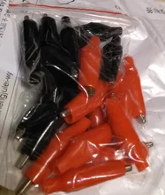 20 Pcs 28MM Black Red Soft Plastic Coated Testing Probe Mini Alligator Test Clips