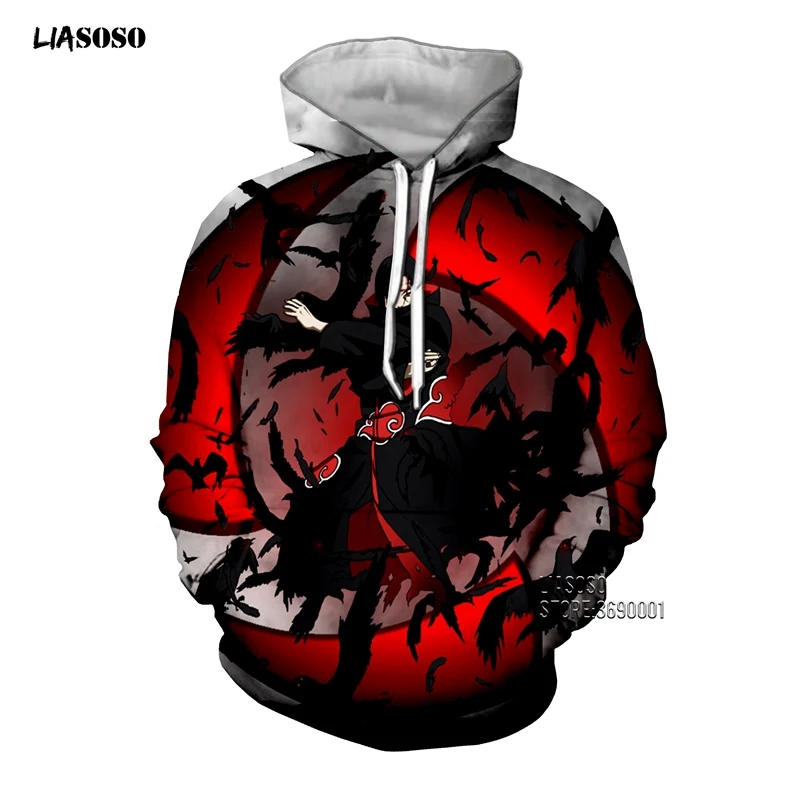 9 LIASOSO, 3D принт, унисекс, аниме, Наруто, Akatsuki, Учиха Итачи, боль, Какузу, Саске, повседневные толстовки с капюшоном, толстовка, топы, X2647 - Цвет: 9