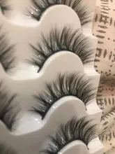 Pestañas postizas 3D, 5 pares, pelo de visón de imitación, pestañas de serie Wispies Fluffies naturales, largas y suaves, hechas a mano, pestañas negras sin crueldad