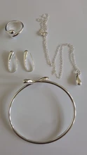 Conjunto de joyería nupcial para boda, joyería de plata 925, collar de gota de agua, brazaletes, anillos, pendientes, regalos de fiesta para mujer