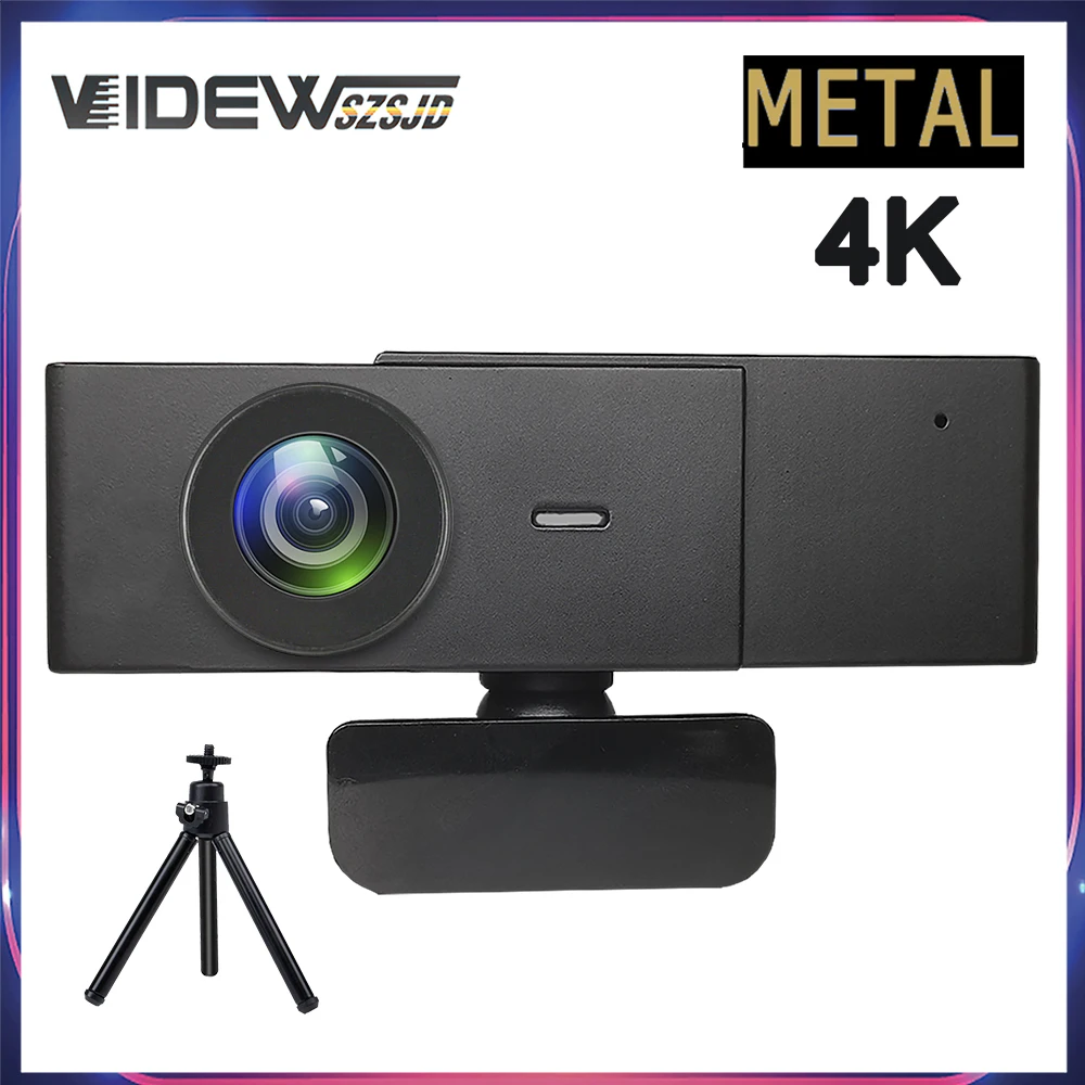 Веб-камера 4K Full HD USB со штативом для микрофона ПК Компьютер Прямая трансляция