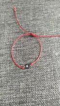 Pulsera hecha a mano con 26 letras, cuerda de rosca negra y roja, pulseras ajustables con iniciales del nombre para hombre y mujer, joyería con estilo para pareja