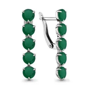 

Earrings made of silver with agate Green