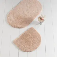 Коврики для ванной, Нескользящие, противоскользящие, противоскользящие, набор овальных цветов, 2'Li, лосось, 60X100 cm-50X60 см