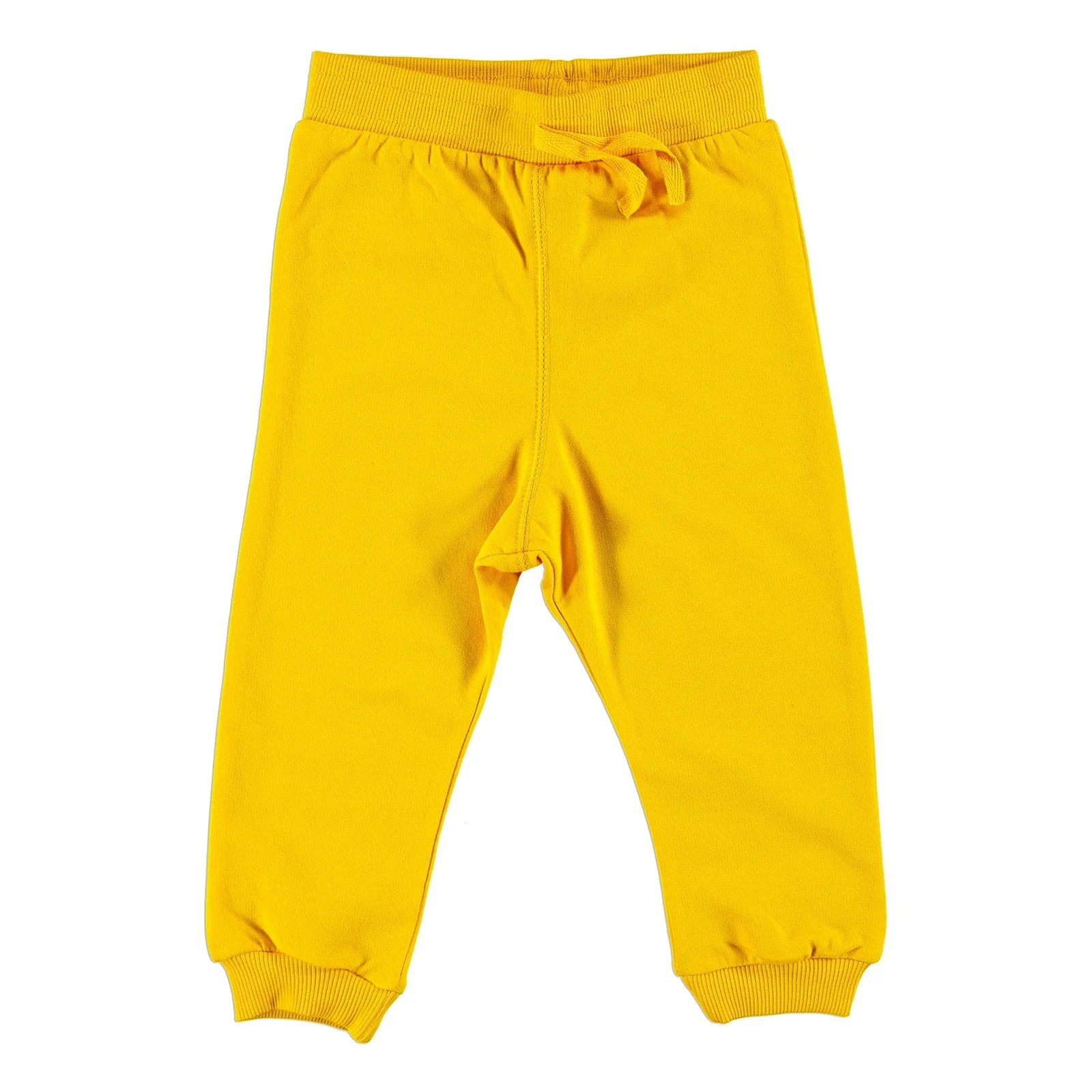 Ebebek HelloBaby/базовый спортивный костюм для малышей; брюки; одежда для малышей; однотонная длинная повседневная одежда для маленьких мальчиков и девочек; - Цвет: Цвет: желтый