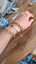 VKME-Conjunto de pulseras de cadena cubana Punk para mujer, brazaletes con abalorios de Color dorado grueso, estilo bohemio, Miami, 4 Uds.