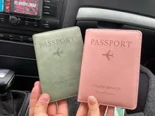 TOURSUIT-fundas para pasaporte de cuero PU con bloqueo RFID para hombre y mujer, funda para tarjetas bancarias, billetera de identificación, accesorios de viaje