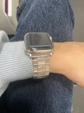 Funda con correa para apple Watch 6, 5, 4, banda de 42mm y 38mm, correa de acero transparente para iwatch 6 series 5 4 3/2, banda de reloj de 44mm y 40mm