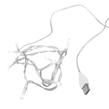 

String 10 white USB LED lights (gray Cable)
