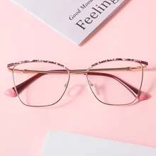 

NatuweCo New Arrival Metal Optical Frames Prescription Glasses Myopia Hyperopia Eyewear Trends Leopard Printed Eyeglasses Female