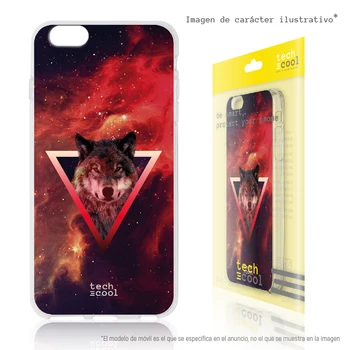 

FunnyTech®Stand case for Huawei P Smart Silicone Z/Y9 Prime 2019 L Background Wolf Red