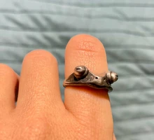 Anillo de rana Vintage para hombres y mujeres, anillo de apertura Retro ajustable Punk, anillos de Color plateado antiguo, anillos de animales para Club nocturno de fiesta