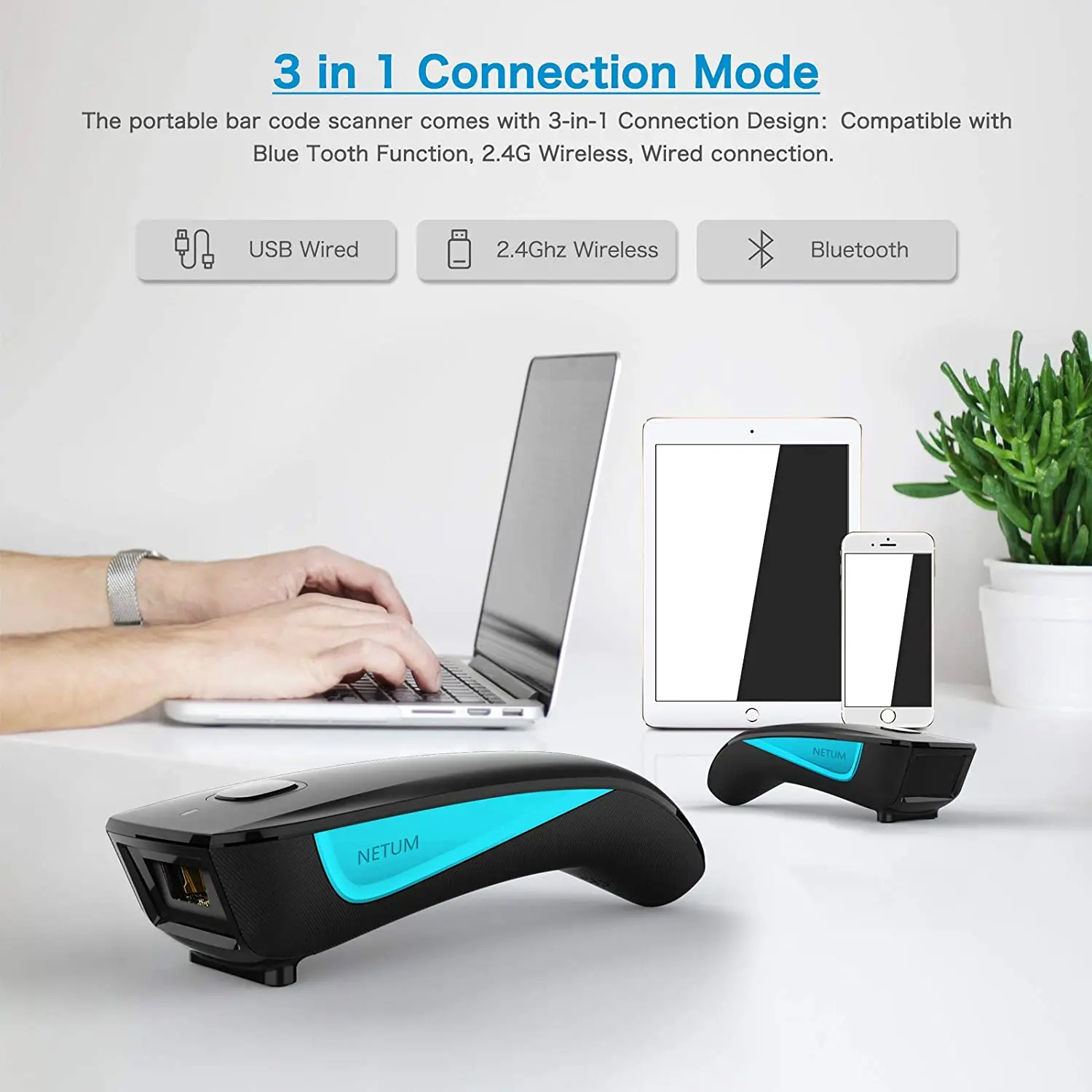 Netum c750 bluetooth qr 2d scanner de