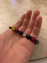 Pulsera clásica de 8mm con cuentas de piedra de Lava para hombre y mujer, cadena de 7 colores, cuerda tejida, Yoga, amistad, joyería ajustable