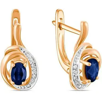 

Lucas gold earrings with sapphires and diamonds in red gold