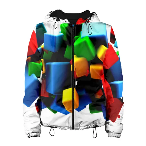 Женская куртка 3D Кубик | одежда