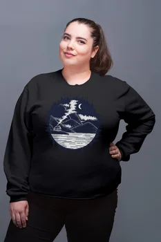 

Angemiel Wear Mountain House And Lake Black Women Sweatshirt